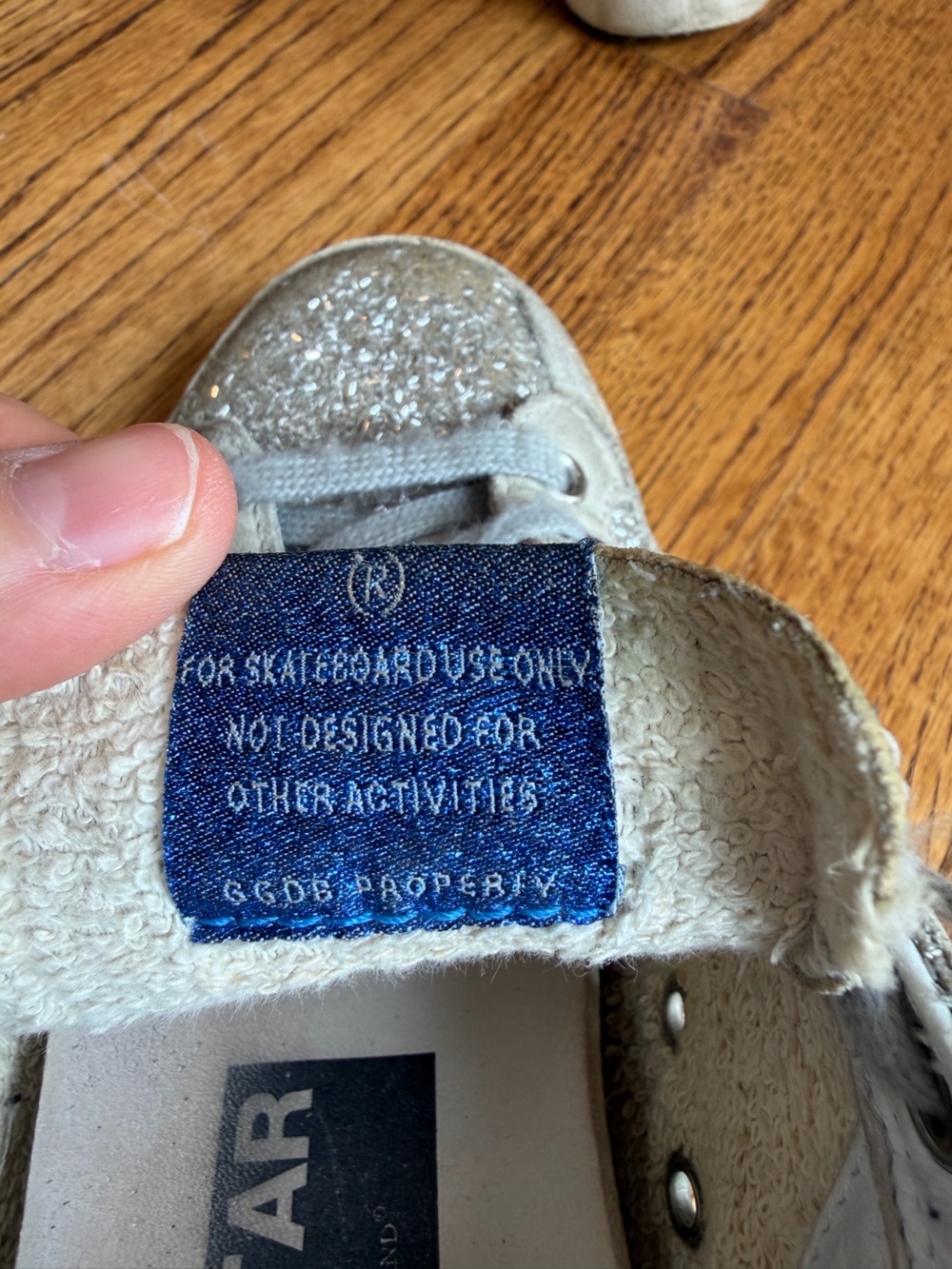 Authentic Golden Goose Silver Glitter Superstar Shoes. - Picture 7 of 10